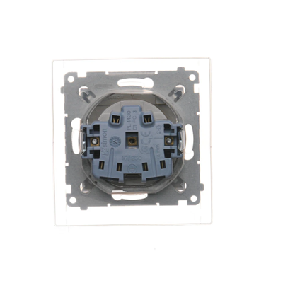 Plug socket for IP44 version with shutters and frame gasket (module) 16A 250V transparent flap gold (metallic)