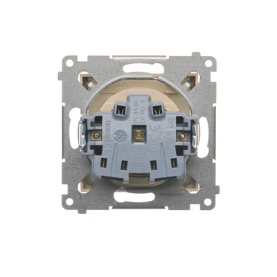 Plug socket for IP44 version with shutters for multiple frames (module) 16A 250V cream