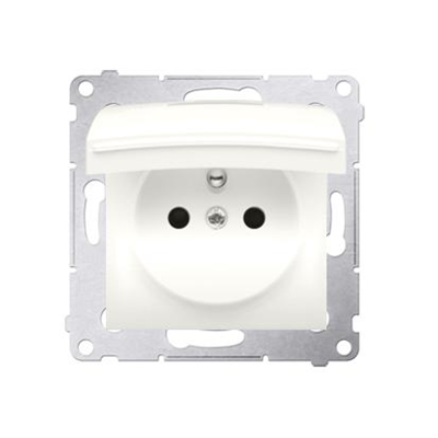 Plug socket for IP44 version with shutters for multiple frames (module) 16A 250V cream