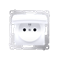 Plug socket for IP44 version with shutters for multiple frames (module) 16A 250V white