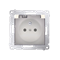 Plug socket for the IP44 version with for multiple frames (module) 16A 250V flap transp. cream