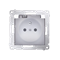 Plug socket for the IP44 version with for multiple frames (module) 16A 250V flap transp. White