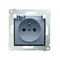 Plug socket for the IP44 version with for multiple frames (module) 16A 250V flap transp. White