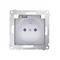 Plug socket for the IP44 version with for multiple frames (module) 16A 250V flap transp. White