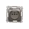 Plug socket for the IP44 version with WITHOUT GASKET for multiple frames (module) 16A 250V screw terminals transp. gold (metallic)