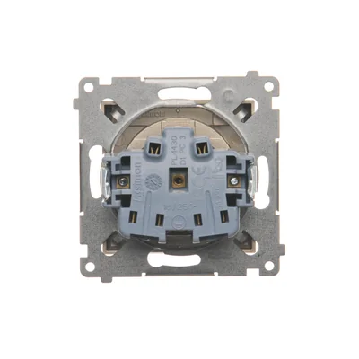 Plug socket for the IP44 version with WITHOUT GASKET for multiple frames (module) 16A 250V screw terminals transp. gold (metallic)