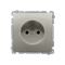 Plug socket (module), 230V, metallic satin