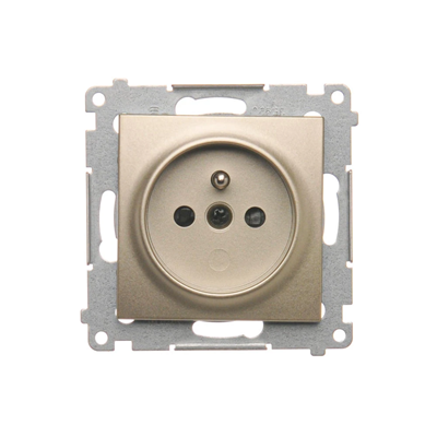 Plug socket with earthing and shutters (module) 16A 230V gold (metallic)
