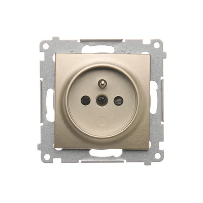 Plug socket with earthing and shutters (module) 16A 230V gold (metallic)