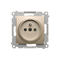 Plug socket with earthing and shutters (module) 16A 230V gold (metallic)