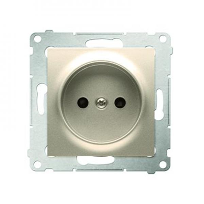 Plug socket with earthing and shutters (module) 16A 230V gold (metallic)