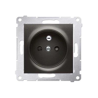 Plug socket with earthing and shutters (module) 16A 230V quick connectors anthracite (metallic)