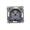 Plug socket with earthing and shutters (module) 16A 230V quick connectors anthracite (metallic)