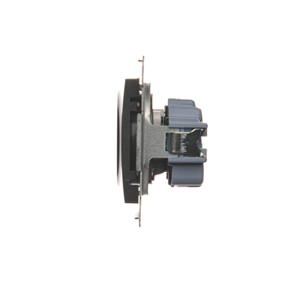 Plug socket with earthing and shutters (module) 16A 230V quick connectors anthracite (metallic)