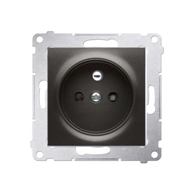 Plug socket with earthing and shutters (module) 16A 230V quick connectors anthracite (metallic)