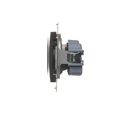 Plug socket with earthing and shutters (module) 16A 230V quick connectors anthracite (metallic)