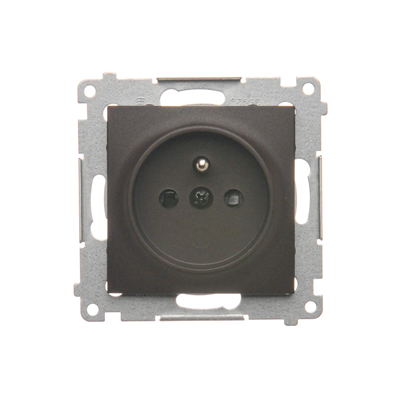 Plug socket with earthing and shutters (module) 16A 250V bronze matt (metallic)