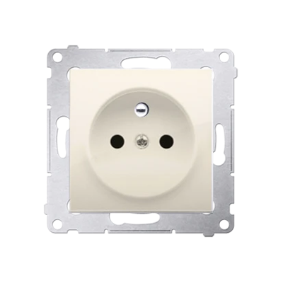 Plug socket with earthing and shutters (module) 16A 250V quick connectors cream