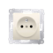 Plug socket with earthing and shutters (module) 16A 250V quick connectors cream