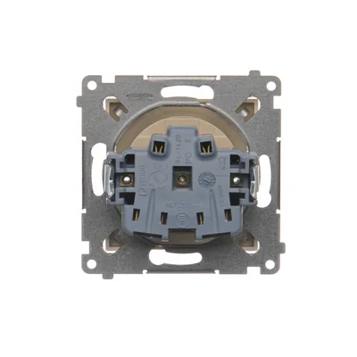 Plug socket with earthing and shutters (module) 16A 250V quick connectors cream