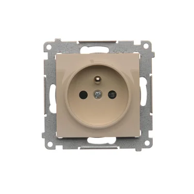 Plug socket with earthing and shutters (module) 16A 250V quick connectors cream