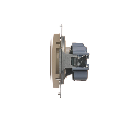 Plug socket with earthing and shutters (module) 16A 250V quick connectors cream