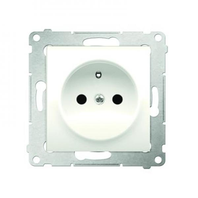 Plug socket with earthing and shutters (module) 16A 250V quick connectors cream