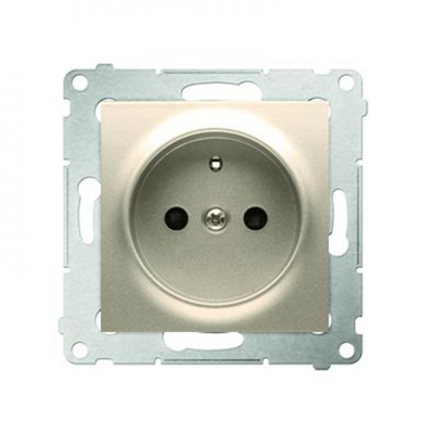 Plug socket with earthing and shutters (module) 16A 250V quick connectors gold (metallic)