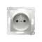 Plug socket with earthing and shutters (module) 16A 250V quick connectors silver (metallic)