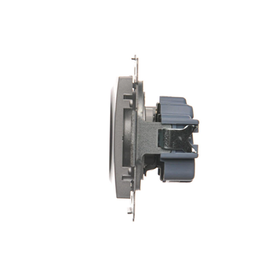Plug socket with earthing and shutters (module) 16A 250V quick connectors silver (metallic)