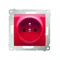 Plug socket with earthing and shutters (module) 16A 250V red