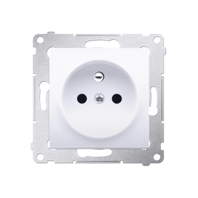 Plug socket with earthing and shutters (module) 16A 250V white