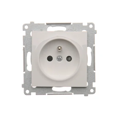 Plug socket with earthing and shutters (module) 16A 250V white
