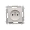 Plug socket with earthing and shutters (module) 16A 250V white