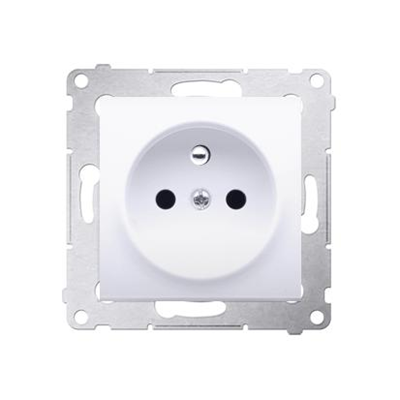 Plug socket with earthing and shutters (module) 16A 250V white