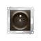 Plug socket with earthing and shutters (module) 230V, quick connectors brown matt metallic