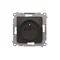 Plug socket with earthing and shutters (module) 230V, quick connectors brown matt metallic