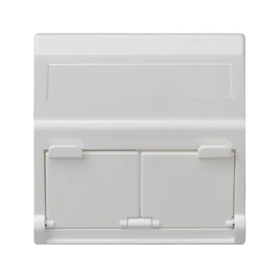 Płytka K45 2x RJ z osłoną skośna, do adapterów MD, czysta biel