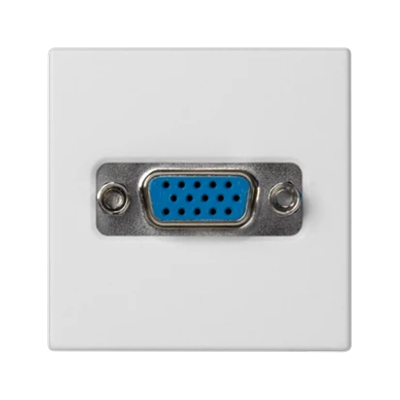 Płytka K45 złącza VGA (D-Sub 15) 45x45mm + wkład, zaciski śrubowe, czysta biel