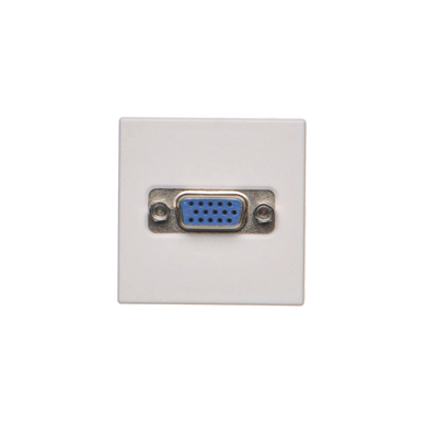 Płytka K45 złącza VGA (D-Sub 15) 45x45mm + wkład, zaciski śrubowe, czysta biel