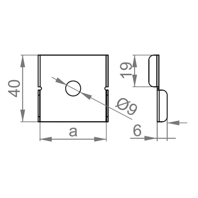 Płytka ustalająca ocynkowana szerokość 40mm długość 40mm