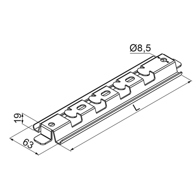 PMCN Mounting profile 173mm