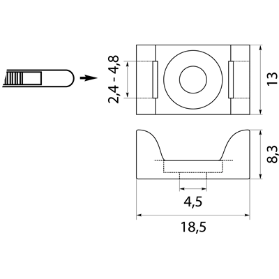 PMP-05-4-UV-100 bases de montaje