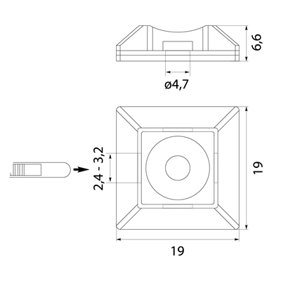 PMS-19-19-UV-100 mounting bases