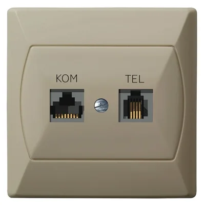 Počítačová a telefonní zásuvka AKCENT RJ 45, béžová
