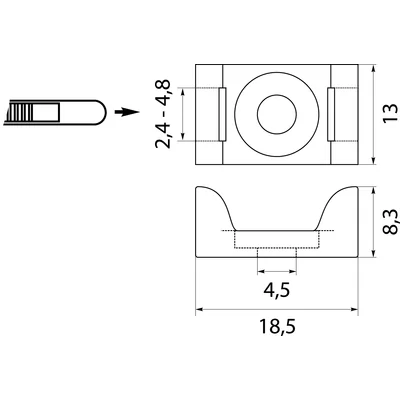 Podstawki montażowe PMP-05-4-UV-100