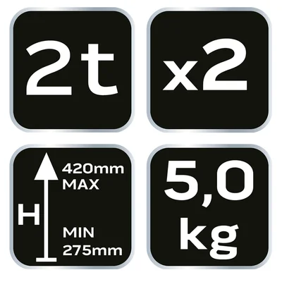 Podstawki pod samochód 2 t, 278-423 mm