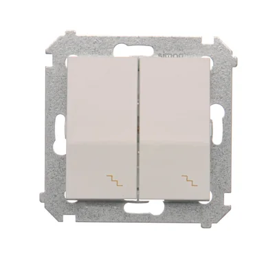 Подвійний сходовий вимикач (модуль) 10A 250V білі гвинтові клеми