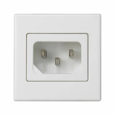 Pokrywa K45 gniazdo IEC320 230V męskie (C14) czysta biel