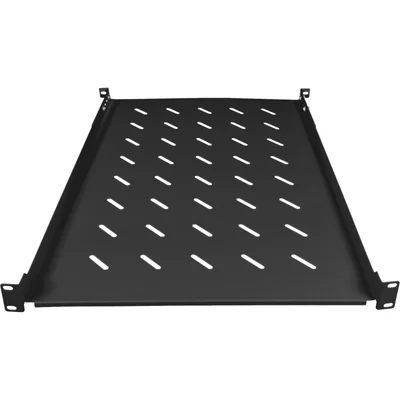 Półka stała 19  1U głęb. 750mm, czarna, 4 punkty mocowania ALANTEC